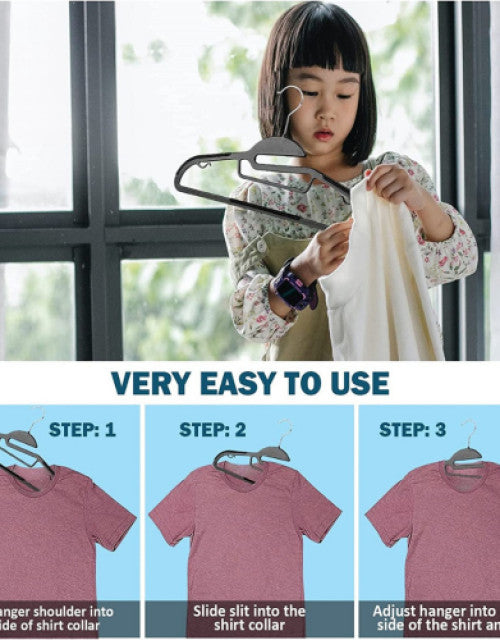 Anti-slip clothes hanger, multi-purpose household clothes hanger (Pack of 4)