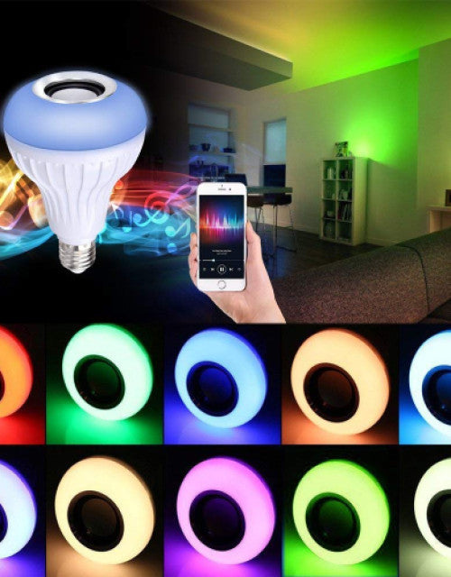 Wireless Light Bulb Speaker, Bluetooth Light Bulbs with Speaker, RGB Smart Music Bulb with Remote Control, B22 Color Changing Light Bulb Lamp